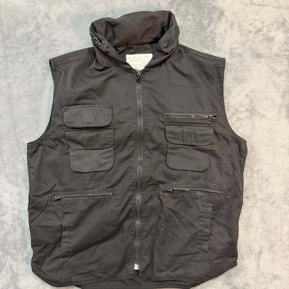 Vnt Hugo Segat Ranger Vest Size XL Black Multi-Pocket Utility
